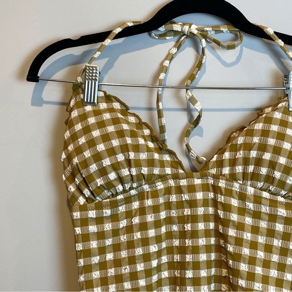 J Crew  Gingham Plaid One Piece Swim Suit New with Tag Size 6